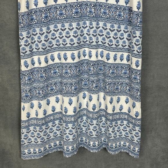 J Jill Dress Womens Small Blue Floral Pockets Stretch Comfort Beach Boho Preppy - Picture 3 of 13